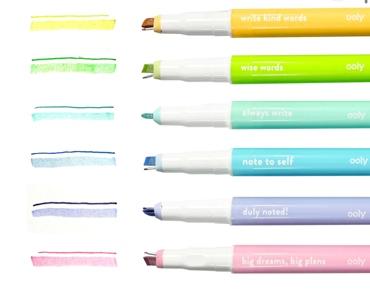 ooly Noted Pen + Highlighter, Set of 6