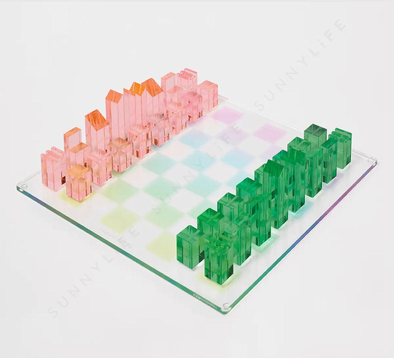 Ombre Lucite Chess & Checkers Sherbert